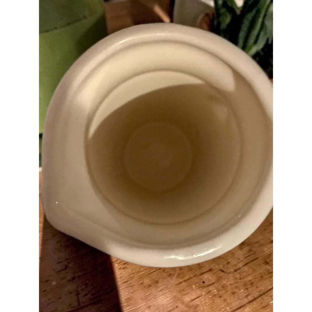 Crock Shop Santa Ana Ca Vintage Ceramic Pitcher Grape Vine Hand Painted Cream